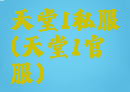 天堂1私服(天堂1官服)