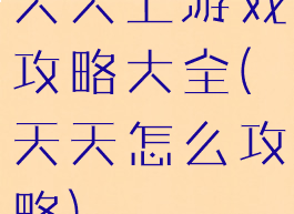 天天上游戏攻略大全(天天怎么攻略)