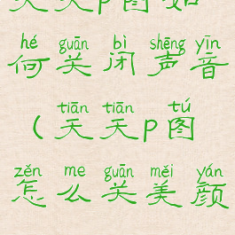 天天p图如何关闭声音(天天p图怎么关美颜)