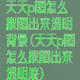 天天p图怎么抠图出来透明背景(天天p图怎么抠图出来透明底)