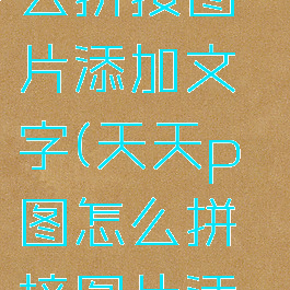 天天p图怎么拼接图片添加文字(天天p图怎么拼接图片添加文字呢)