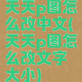 天天p图怎么改中文(天天p图怎么改文字大小)