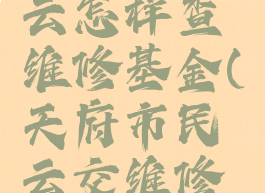 天府市民云怎样查维修基金(天府市民云交维修资金)