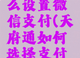 天府通怎么设置微信支付(天府通如何选择支付宝付款)