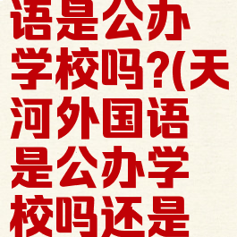 天河外国语是公办学校吗?(天河外国语是公办学校吗还是私立)
