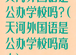 天河外国语是公办学校吗?(天河外国语是公办学校吗高中)