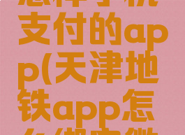 天津地铁怎样手机支付的app(天津地铁app怎么绑定微信支付)