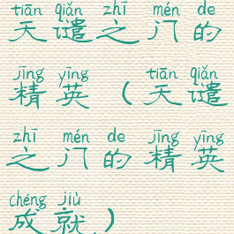 天谴之门的精英(天谴之门的精英成就)