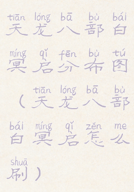 天龙八部白冥启分布图(天龙八部白冥启怎么刷)