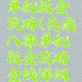 天龙八部单机版全攻略(天龙八部单机版全攻略全线详细视频)