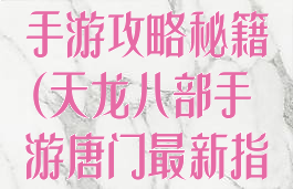 天龙八部唐门手游攻略秘籍(天龙八部手游唐门最新指点)