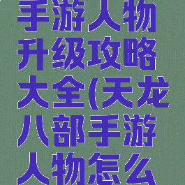 天龙八部手游人物升级攻略大全(天龙八部手游人物怎么升级)