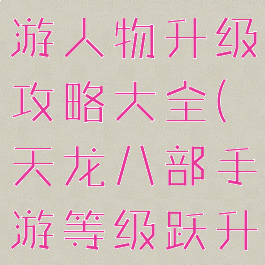 天龙八部手游人物升级攻略大全(天龙八部手游等级跃升)