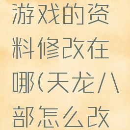 天龙八部游戏的资料修改在哪(天龙八部怎么改资料)