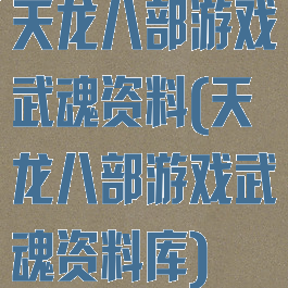 天龙八部游戏武魂资料(天龙八部游戏武魂资料库)