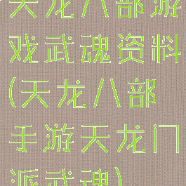 天龙八部游戏武魂资料(天龙八部手游天龙门派武魂)