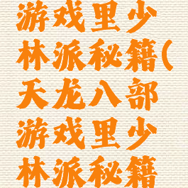 天龙八部游戏里少林派秘籍(天龙八部游戏里少林派秘籍怎么用)