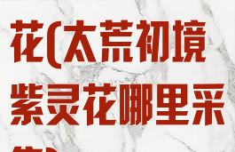 太荒初境紫灵花(太荒初境紫灵花哪里采集)