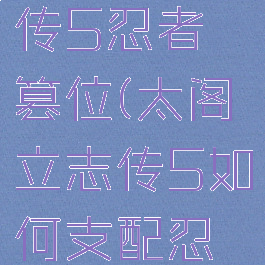 太阁立志传5忍者篡位(太阁立志传5如何支配忍者)