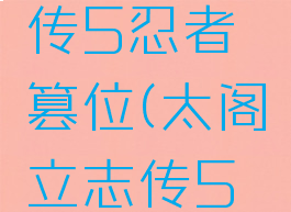 太阁立志传5忍者篡位(太阁立志传5忍者篡位)