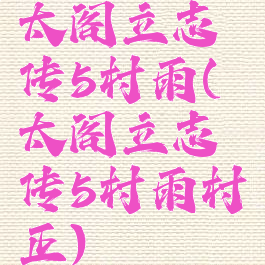 太阁立志传5村雨(太阁立志传5村雨村正)