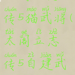 太阁立志传5猫武将(太阁立志传5自建武将)