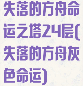 失落的方舟命运之塔24层(失落的方舟灰色命运)