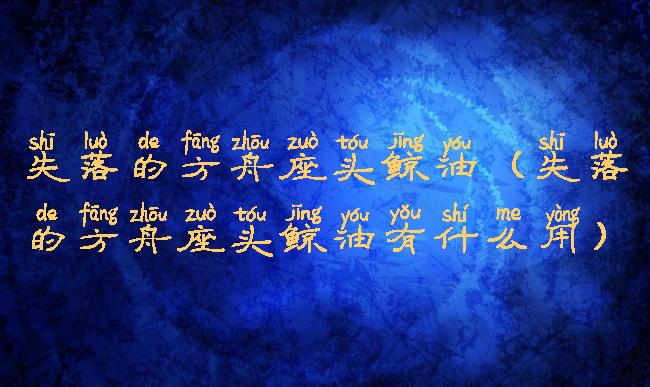 失落的方舟座头鲸油(失落的方舟座头鲸油有什么用)