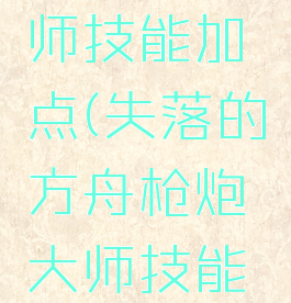 失落的方舟枪炮大师技能加点(失落的方舟枪炮大师技能加点261)