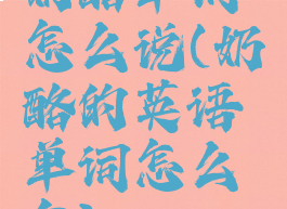 奶酪单词怎么说(奶酪的英语单词怎么念)