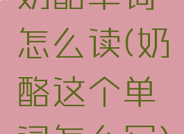 奶酪单词怎么读(奶酪这个单词怎么写)