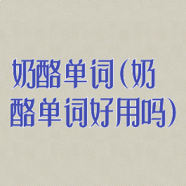 奶酪单词(奶酪单词好用吗)