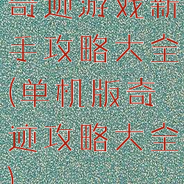 奇迹游戏新手攻略大全(单机版奇迹攻略大全)