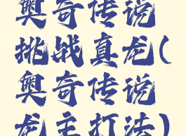 奥奇传说挑战真龙(奥奇传说龙主打法)