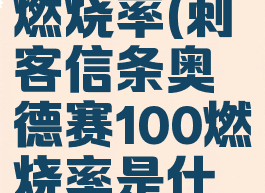 奥德赛100燃烧率(刺客信条奥德赛100燃烧率是什么意思)