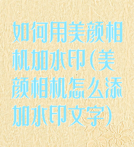 如何用美颜相机加水印(美颜相机怎么添加水印文字)
