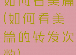 如何看美篇(如何看美篇的转发次数)