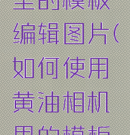 如何使用黄油相机里的模板编辑图片(如何使用黄油相机里的模板编辑图片和视频)