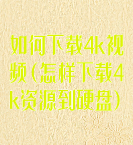如何下载4k视频(怎样下载4k资源到硬盘)
