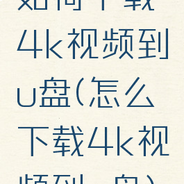 如何下载4k视频到u盘(怎么下载4k视频到u盘)