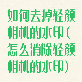 如何去掉轻颜相机的水印(怎么消除轻颜相机的水印)