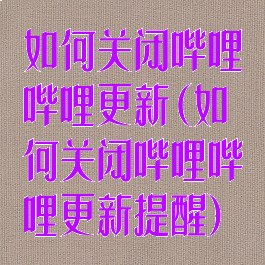 如何关闭哔哩哔哩更新(如何关闭哔哩哔哩更新提醒)