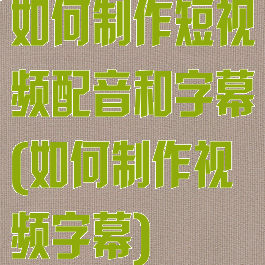 如何制作短视频配音和字幕(如何制作视频字幕)