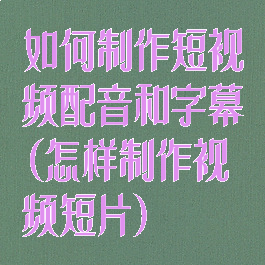 如何制作短视频配音和字幕(怎样制作视频短片)