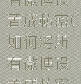 如何将所有微博设置成私密(如何将所有微博设置成私密帐号)
