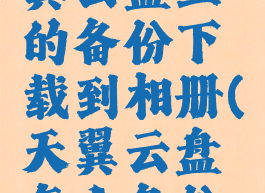 如何把天翼云盘上的备份下载到相册(天翼云盘怎么备份软件)