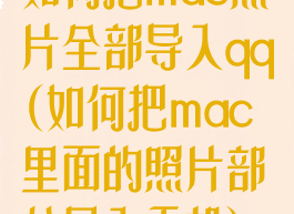 如何把mac照片全部导入qq(如何把mac里面的照片部分导入手机)