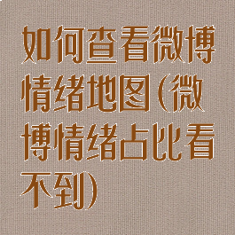 如何查看微博情绪地图(微博情绪占比看不到)