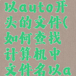 如何查找c盘上所有以auto开头的文件(如何查找计算机中文件名以auto开头的文件)