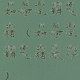 如何注销飞猪(如何注销飞猪旅行)